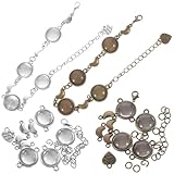 PACKOVE Base de Bisel para Pulsera 10 Piezas en Aleación, Biseles en Diseño de Luna en Color Antiguo, Kit de Suministros para Pulseras Diy, Adecuado para Manualidades y Joyería
