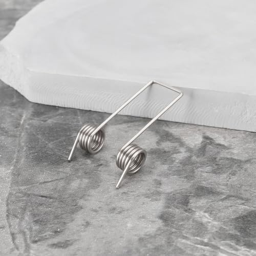 VGOL 10 Stück Doppelbeinfedern, 4 Spulen, Torsionsfedern aus vernickeltem Edelstahl, 1 mm x 8 mm, Zubehör für Mülltonnen