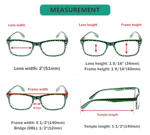 Image of Eyekeppe 4 Pack Polka Dots Reading Glasses Stylish Design Readers for Women Reading +3.00