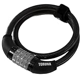 とるな 自転車用 ナンバーセット ワイヤーロック ダイヤル式 蓄光 サイズ12mm×700mm コンパクト ワイヤー錠 ブラック 防犯 盗難防止 TORUNA11