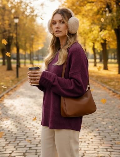 Image of Buauty Womens Oversized Long Sleeve Crewneck Fall Sweaters Chunky Fuzzy Knit Pullover Clothes 2025 Trendy Outfits