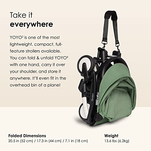 Image of BABYZEN YOYO Stroller Combo - Lightweight, Compact , Foldable Stroller- Multiple Recline positions, Travel friendly, 5 point harness- Suitable for baby weighing upto 22kgs - Includes white frame with Peppermint seat cushion and matching canopy