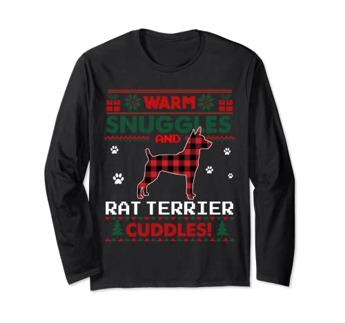 Rat Terrier Navidad Pijama Camisa Ugly Christmas Sweater Manga Larga
