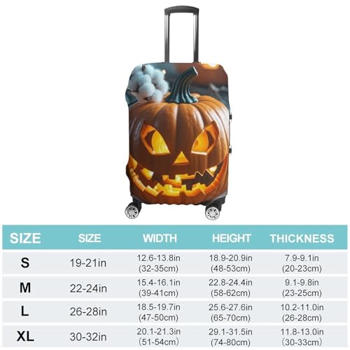 Pumpkin Lantern Printed Luggage Cover Protector, Fits 18-32 Inch Luggage2