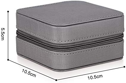 Meerveil Jewellery Box Organizer, Jewellery Boxes PU Leather with Mirror and Lock, Portable Jewellery Storage Case for Rings, Earrings, Necklaces, Gift for Girls and Women (Grey)