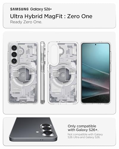 Image of Spigen for Galaxy S26 Plus Case, Ultra Hybrid MagFit [Anti-Yellowing] [Compatible with MagSafe] [Fast Wireless Charging] - Zero One White
