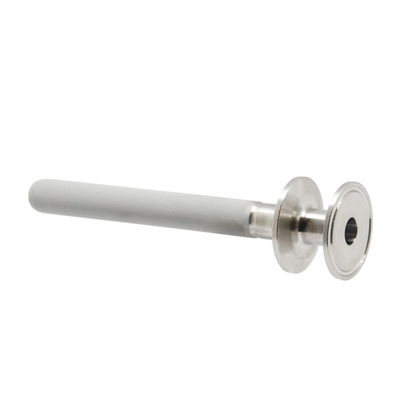 QiiMii Stainless Steel Double 1.5" Tri-Clamp Diffusion Stone, 2 Micron Aeration Stone, Carbonation Stone with 1.5" Tir Clamp CO2 inlet (6" Length, 1.5" Tri Clamp)