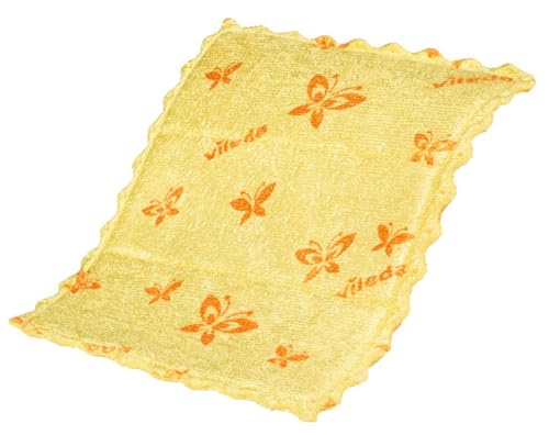 Vileda Microfaser Spülschwamm, im quadratisch praktischen Format, hohe Saugfähigkeit und Schmutzaufnahme, in 4 trendigen Farben und Mustern, 1er Pack