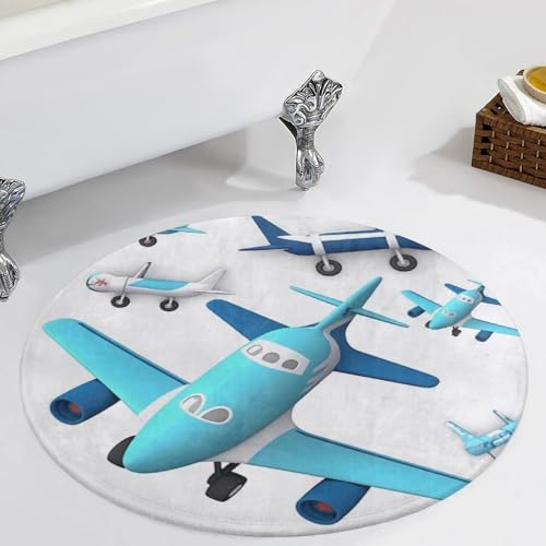 Alfombra con estampado de avión de tacto suave para decoración elegante de dormitorios 6