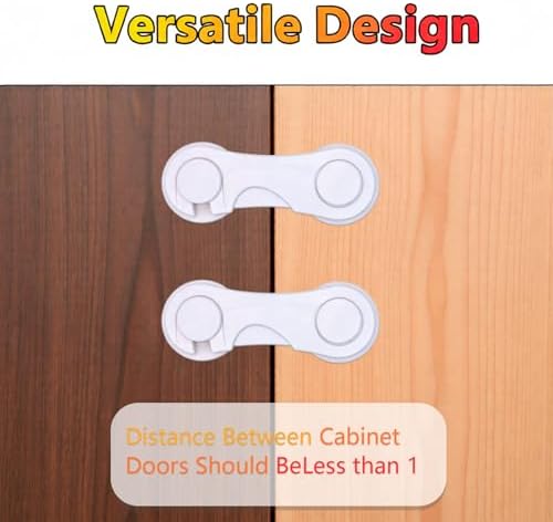 6 Pack Child Proof Cabinet Locks, Baby Proofing for Doors, Drawers, Pantry and Wardrobe, No-Drill, 3M Adhesive, Child Safety Locks for Kitchen, Bathroom and Closet (white-6pcs) — view 5