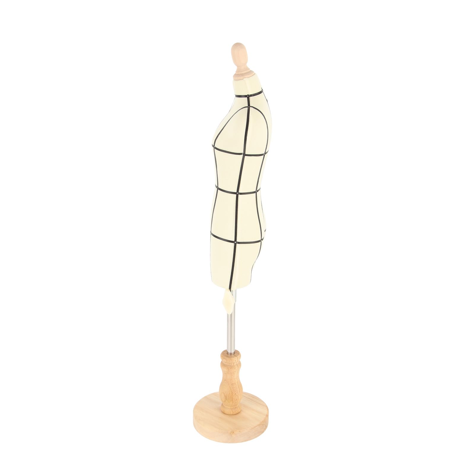 Miniaturowa Forma Sukienki, Forma do Szycia Tkaniny ze Stojakiem ze Stali Nierdzewnej i drewnianą podstawą, Korpus Manekina z możliwością Przypinania do Nauczania Krawiectwa w Sklepie