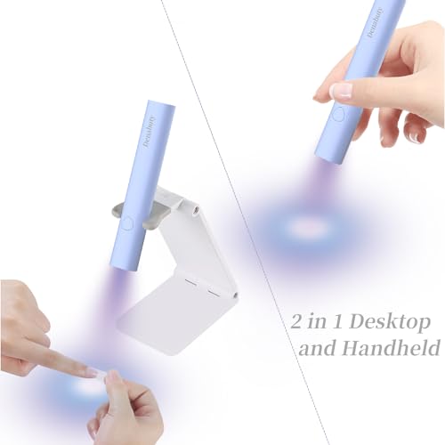 Denabuty Luz Uv para Unhas de Gel, Mini Lâmpada de Unha Led Uv Portátil com Suporte, Secador de Unha