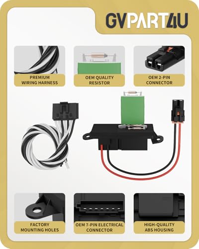 Image of Blower Motor Resistor 1999-2006 for Chevy Silverado Suburban Tahoe | Only Fit Manual AC System, Fit for Avalanche GMC Sierra Yukon, 89019089 22807122 2000 2001 2002 2003 2004 2005