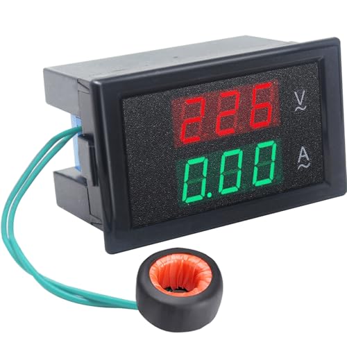 KETOTEK Voltimetro Amperimetro Digital AC 220V 80-300V 0-100A Medidor de Voltaje y Amperaje Volt Amp Pantalla LED con Transformador de Corriente
