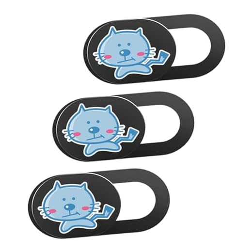 SEWACC 3PCS Webcam Cover Slide for Laptop Tablet Cartoon Cat Design Easy to Install Privacy Protection for Family and Friends