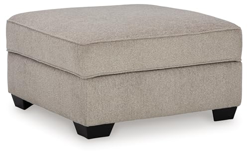 Signature Design by Ashley Claireah Casual Square Storage Ottoman with Removable Lid, Light Brown