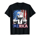 Funny Trump 4th Of July Merica American Flag Sunglasses T-Shirt