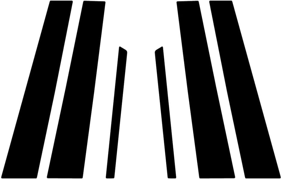 Rvinyl Pillar Post Pre Cut Window Trim Kits in Gloss Black Compatible with Mercedes Benz C-Class 2001-2007 Sedan - Adhesive Backs
