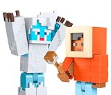 Mattel Minecraft Seria Kreator Camp Enderwood Yeti z gór Zestaw z figurką Steve'a i moba, kolekcjonerski prezent dla dzieci HLP58