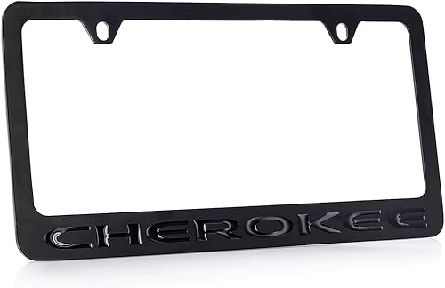 Miniatura 7 de JEEP Marco de matrícula Cherokee  metal oscurecido grabado