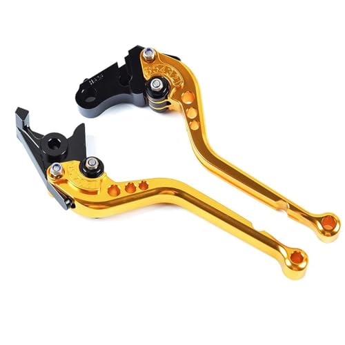 Bremsgriffhebel CNC Kurze Lange Einstellbare Kupplung Bremshebel Für Triumph Speed Triple 955 EFI 1997 1998-2003 Bremskupplungshebel(Long-Golden)