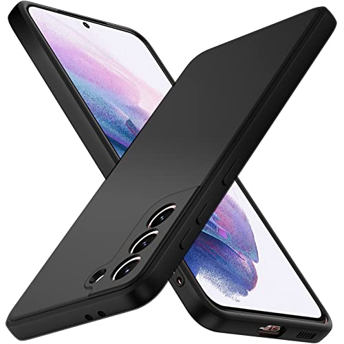 ivoler Silikon Hülle für Samsung Galaxy S21+ 5G / S21 Plus 5G mit Kameraschutz Ultra Dünne Weiche Stoßfest Schutzhülle Flexible TPU Matte Schwarz Handyhülle Kratzfest Case Cover