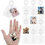 Ouligay 15 PCS Photo Keyring 45x35mm Clear Acrylic Photo Keyrings Blank Keyrings Transparent Mini Picture Keyring Double Sided Insert Photo Keychain for DIY Craft Graduation Gift