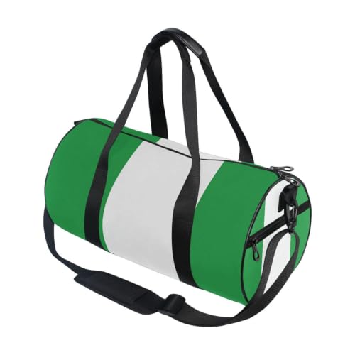 Bolsa de gimnasio ligera con bolsillo interior y diseño de la bandera de Nigeria verde