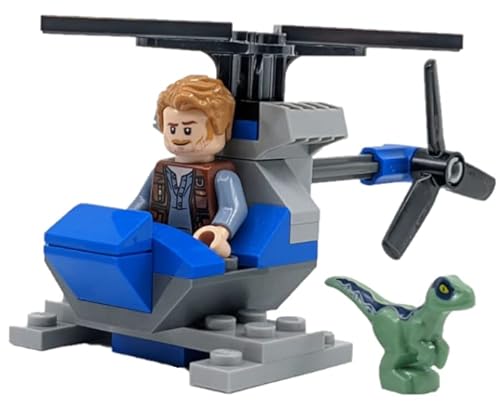 Jurassic World: Owen with Helicopter and Baby Raptor Blue - Lego - Immagine 1