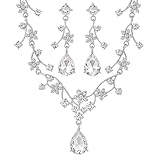 **Exquisite Wedding Jewelry Set for Brides:** This stunning flower-inspired jewelry set includes a necklace and earrings, designed specifically for brides and bridesmaids. Perfectly captures the grace of bridal elegance, making it an essential choice...