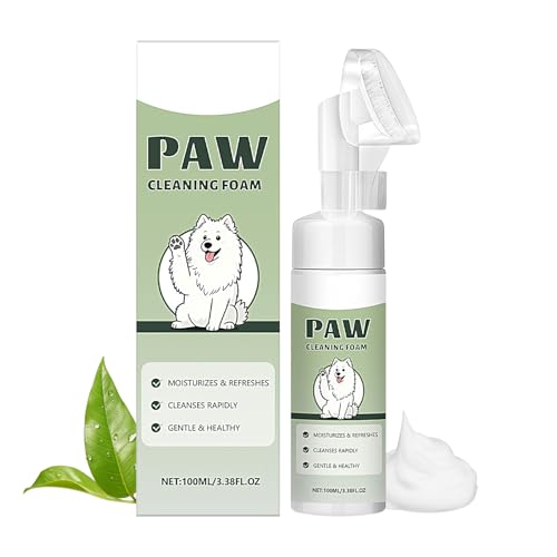 犬用足クリーナー - 天然クリーナー シリコンブラシ付き - 100ml 犬用泥はね足お手入れ洗浄器,犬・子犬・子猫・小型・中型・大型・汚れ・泥用 家庭・旅行用