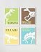 Silly Goose Gifts Adorable Dinosaur Children Bathroom Wall Decor (Set of Four)