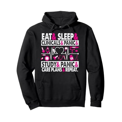 Eat Sleep Clinicals Care Plans Funny Nursing School Student Pullover Hoodie