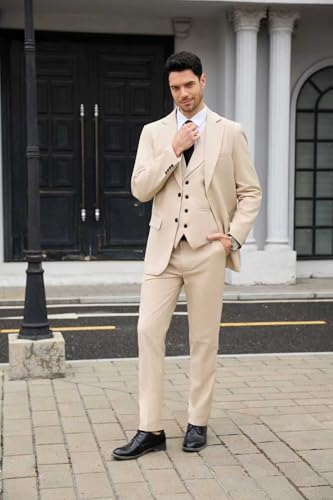 SHUZHXLZANGY Mens Suits 3 Piece Slim Fit Suits for Men Formal Business Wedding Suit Prom Dinner Party3