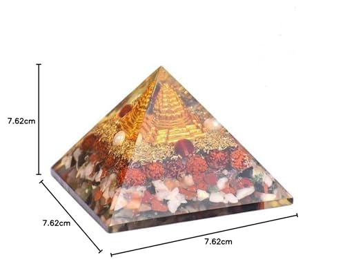 Image of Navgrah Crystal Pyramid | 3 Inch | Feng Shui & Vastu Correction | Crystal Pyramid for Positive Energy, Meditation, Health | Home & Office Decor | Gift