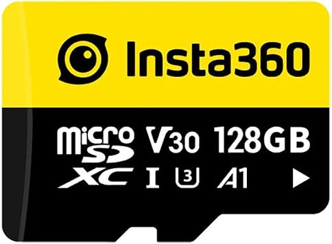 بطاقة ذاكرة Insta360 microSDXC بسعة 128 جيجابايت، V30، A1، UHS-I، سرعة قراءة/كتابة 90 ميجابايت/ثانية