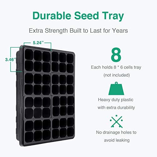 3-Set Strong Plant Growing Trays with Humidity Domes for Seed Starting, Germination and Seedling Propagation, Holds 144 Cells in Total (Cell Tray Not Included) - Thumbnail 7