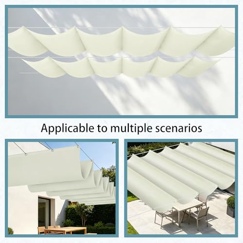 Voile ombrage rétractable vague extérieur imperméable