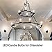 FLSNT LED 60 Watts Equivalent Chandelier Light Bulbs, CA11 Dimmable Filament Clear LED Candelabra Bulbs, E26 Medium Base, 2700K Soft White, 6 Pack UL,CA65 Listed.