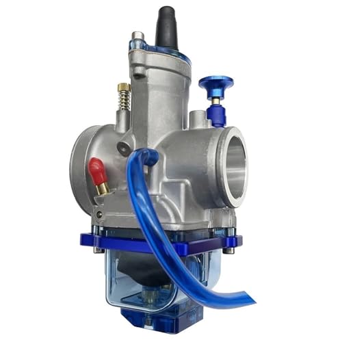 Carburateur PWK 24mm avec couvercle inférieur bleu transparent moto 2T 4T - 3