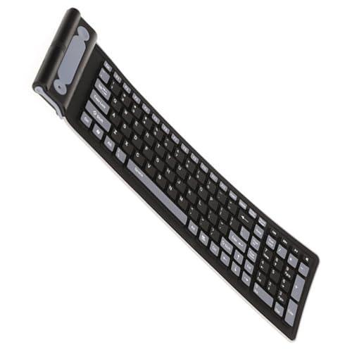 Clavier sans fil 2.4g en silicone noir flexible 107 touches