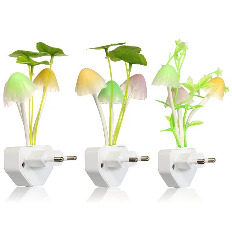 Mushroom Lamp Magic 3D LED Night Lamp with Plug Smart Sensor auto On/Off Flowers Bulbs Nature Illumination Decoration Light Multi-Color Changing Night Light For Samsung Galaxy C9 Pro, Vivo Apex 2019, Sony Xperia XA2, Vivo V12 Pro, Oppo Reno Lite, Vivo iQOO Pro 5G, Nokia 6 2019, Moto G8, Samsung Galaxy M20s Bedroom, Kids Room, Table Lamp, Office and Living Room Pack of 3