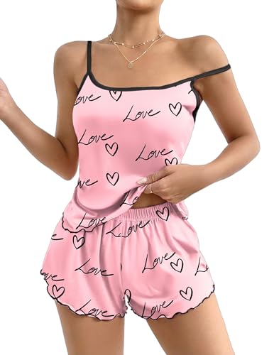 Image of Ekouaer Womens Cami Pajama Set Cute Printed Camisole Shorts Sleepwear | Tank Top and Shorts Lounge Set Soft Pjs for Daily Wear, Home, Party or Date Nights