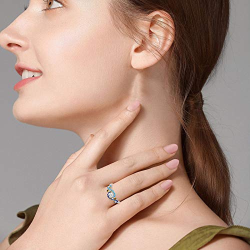 Jeulia "The Starry Night Round Cut Sterling Silver Ring Fashion Ring for Wife Anniversary Girlfriend Valentine's day Birthday Gift with Beautiful Jewelry Box4