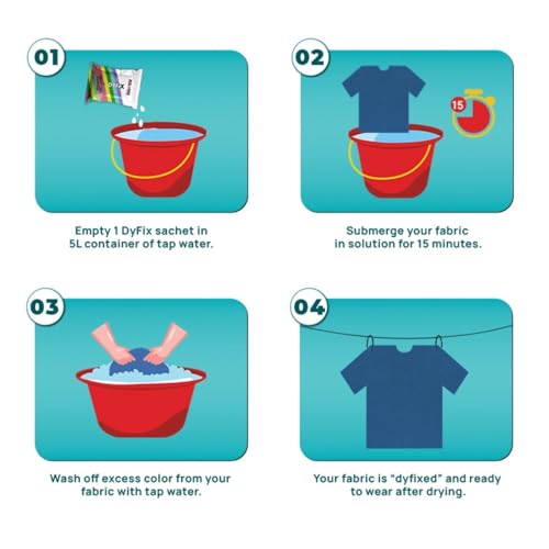 Kadam DyFix Fabric Colour Fixer | Pack of 10 Sachets | Stops Color Bleeding from Clothes | Formaldehyde-Free Formulation - Image 4