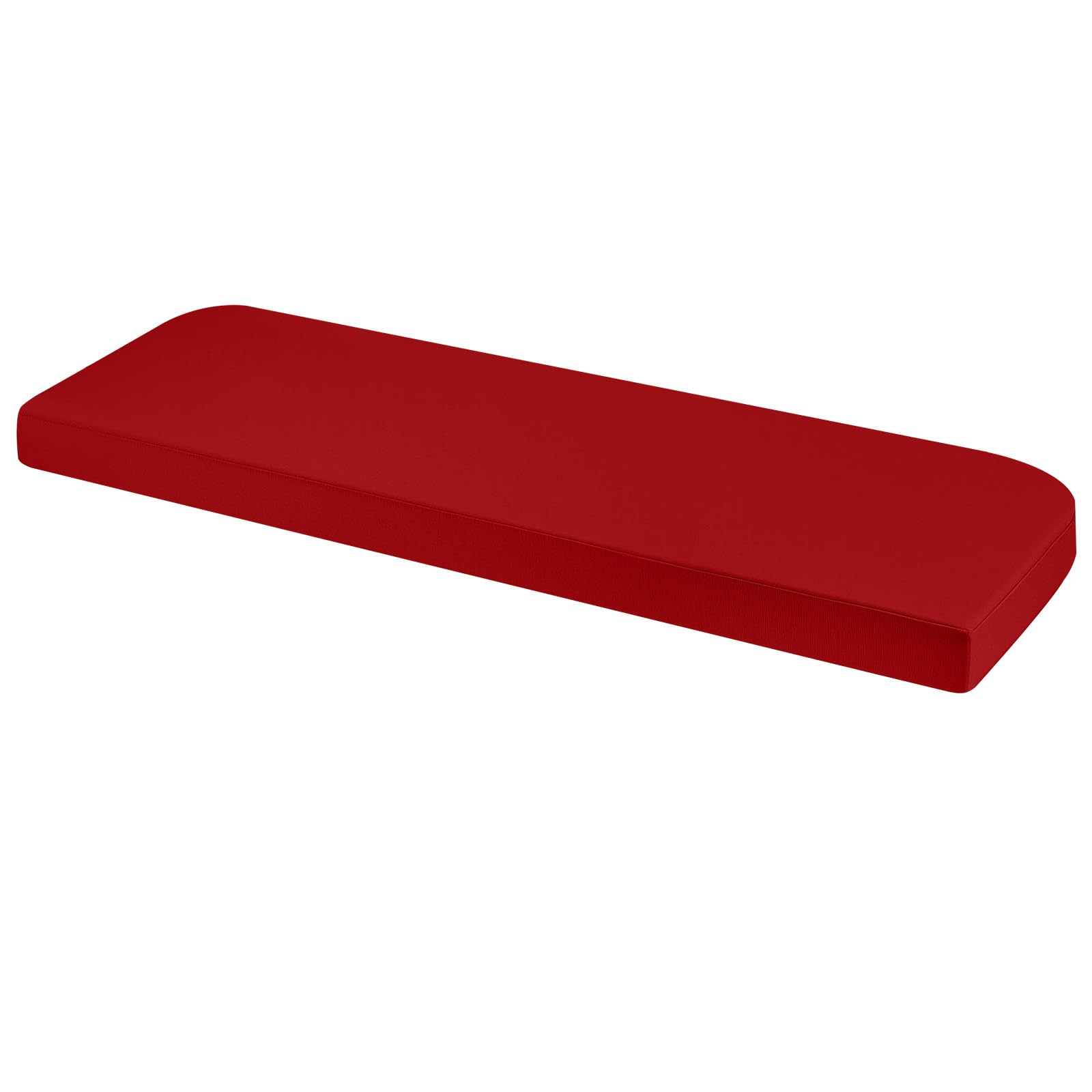PRIMEPATIO Outdoor Garden Bench Cushion 143x52cm, 8cm Thick Waterproof Replacement Seat Chair Pad with Removable Cover & Non-Slip Base for Patio 3 Seater Furniture, Red
