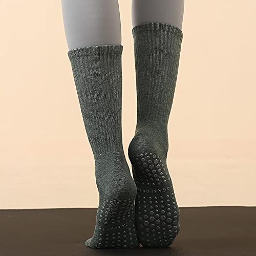 135 Yoga Socks For Women,Non Slip Skid Socks,Middle Slipper Tube Socks,Ideal For Pilates,Barre, Ballet,Dance1 Pair (Green) #TOP3
