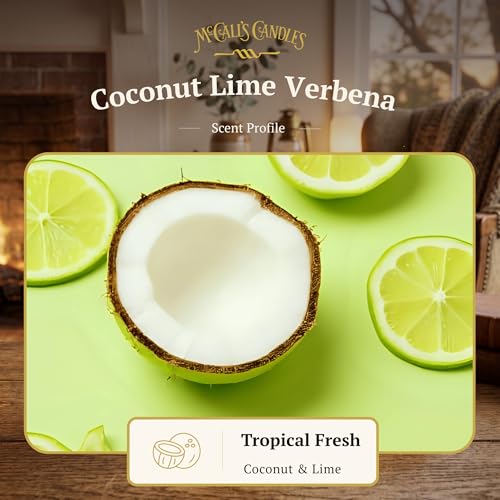 Image of McCall's Candles | Coconut Lime Verbena | Scented Wax Melt | Creamy Coconut, Lime, Mandarin & Sweet Vanilla | 6-Piece Break-Apart Bar | 12-24 Hours Per Wedge | Poured in the USA | 5.5 oz