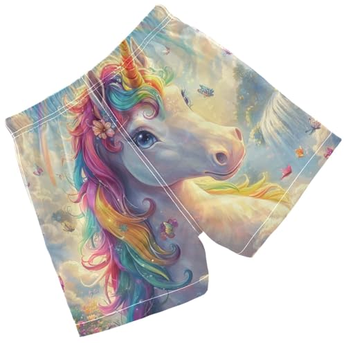 Pigsaly Boys Swim Trunks Unicorns Rainbow Water Boys Board Shorts Swimsuit Swimwear Summer Bathing Suit 2T2