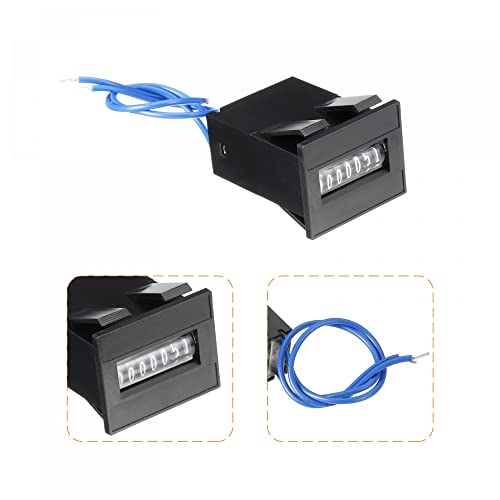 Image of uxcell Electromagnetic Counter 7 Digit 0-9999999 Counting Range Electronic Pulse Counter Digital Counter Totalizer Electromagnetic Pulse Counter DC7-24V